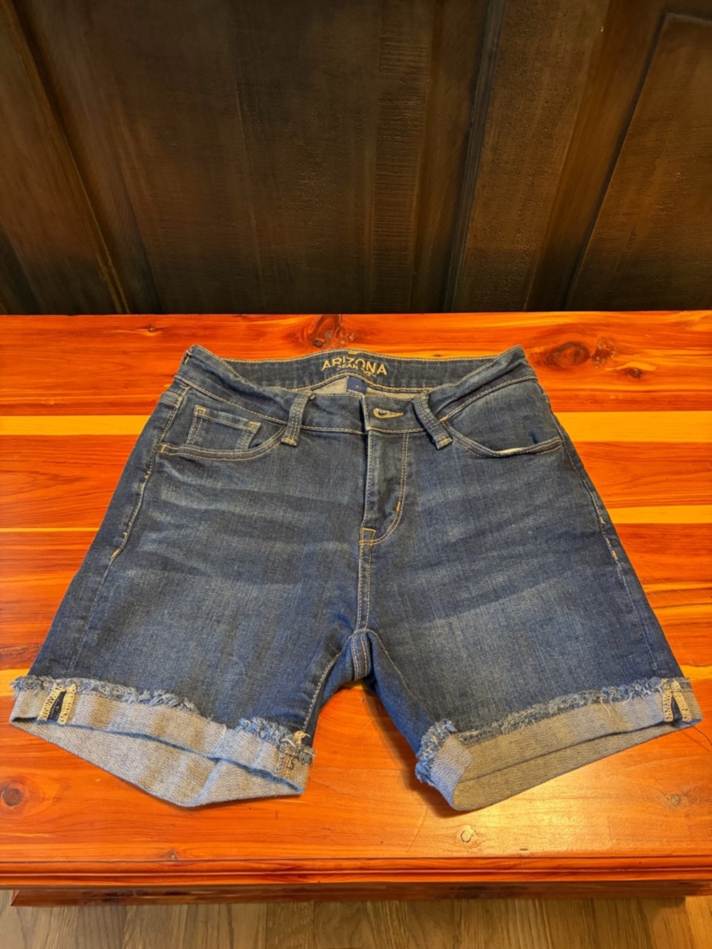 Arizona Jean Company Dark Blue Rolled Hem Denim Shorts